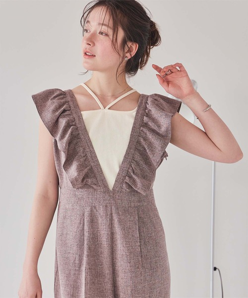 titivate（ティティベイト）の「前後2wayデザインリブタンクトップ（タンクトップ・レディース・グレイッシュベージュ/アイボリー/ブラック/ブラウン/チャコール/イエロー・S/M/L）」の22枚目の写真