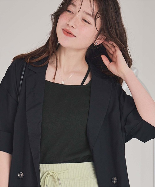 titivate(ティティベイト)の「前後2wayデザインリブタンクトップ(タンクトップ・レディース・グレイッシュベージュ/アイボリー/ブラック/ブラウン/チャコール/イエロー・S/M/L)」の22枚目の写真