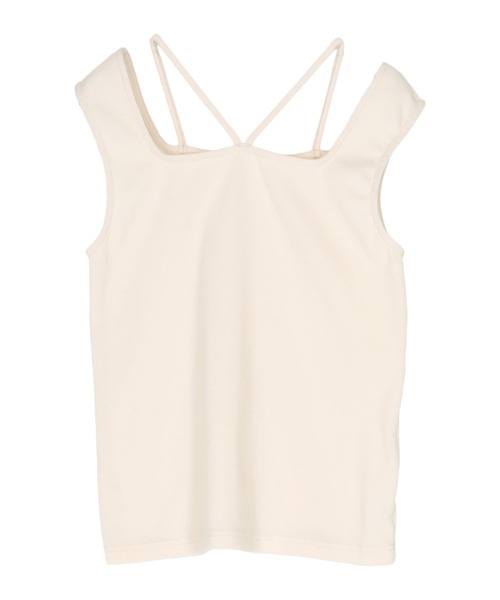 titivate（ティティベイト）の「前後2wayデザインリブタンクトップ（タンクトップ・レディース・グレイッシュベージュ/アイボリー/ブラック/ブラウン/チャコール/イエロー・S/M/L）」の11枚目の写真