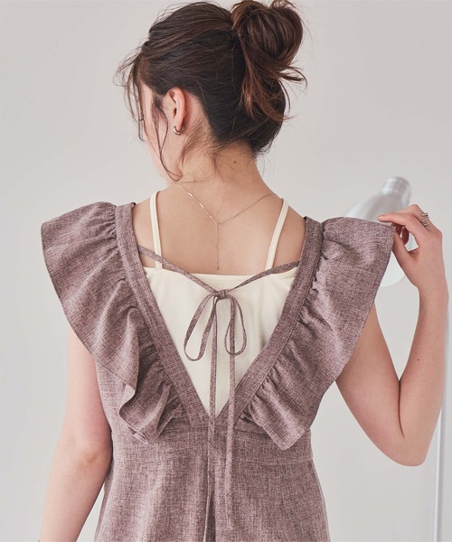 titivate（ティティベイト）の「前後2wayデザインリブタンクトップ（タンクトップ・レディース・グレイッシュベージュ/アイボリー/ブラック/ブラウン/チャコール/イエロー・S/M/L）」の19枚目の写真