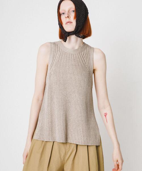 LAATO（ラート）の「ame sri knit tank（ニット/セーター・レディース・ダークグレー/キャメル・FREE）」の2枚目の写真