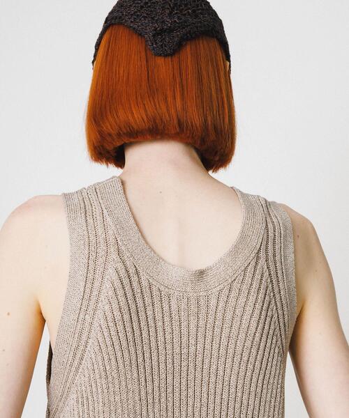 LAATO（ラート）の「ame sri knit tank（ニット/セーター・レディース・ダークグレー/キャメル・FREE）」の4枚目の写真