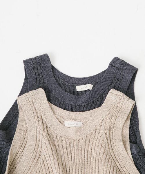 LAATO（ラート）の「ame sri knit tank（ニット/セーター・レディース・ダークグレー/キャメル・FREE）」の11枚目の写真