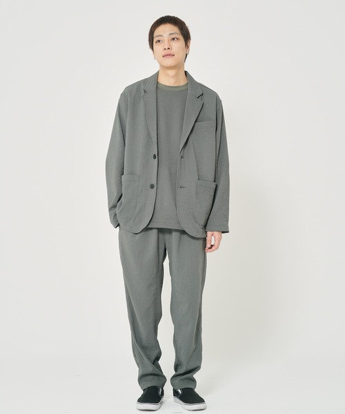 ROUGH TRADE（ラフトレード）の「シアサッカー リラックスジャケット(M1)（テーラードジャケット・メンズ・カーキ/ブラック/ブルー・MEDIUM/X-LARGE/LARGE）」の12枚目の写真