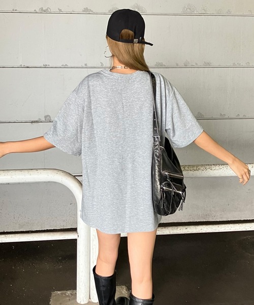 non-hedge(ノンヘッジ)の「ヒョウ柄半袖ビッグTシャツ(Tシャツ/カットソー・レディース・ブラック/オフホワイト/グレー・FREE)」の10枚目の写真