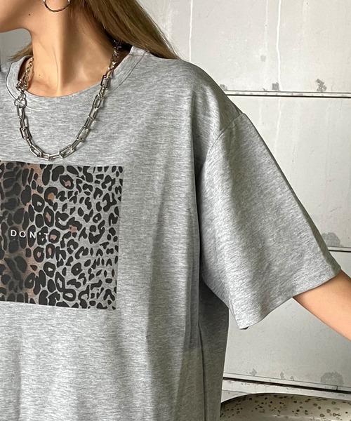ヒョウ柄半袖ビッグTシャツ（Tシャツ/カットソー）｜non-hedge