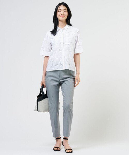 J.PRESS Ladies(J.プレス レディス)の「【ご好評につき新色追加・セットアップ対応・人気素材】コットンFITTY テーパード パンツ(その他パンツ・レディース・アイボリー系/ネイビー系/ネイビー系3/ライトグレー系/ベージュ系/サックスブルー系・XXS/XS/S)」の21枚目の写真