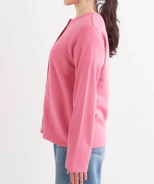 SHOO・LA・RUE（シューラルー）の「【洗える/S-LL】大人カジュアルコーデに ミニ裏毛スナップカーディガン（カーディガン/ボレロ・レディース・ライトグレー/ホワイト/ピンク系/チャコールグレー・01/04/03/02）」の22枚目の写真