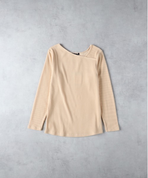 HONEYSUCKLE ROSE(ハニーサックルローズ)の「HONEYSUCKLE ROSE(ハニーサックルローズ)【レディース】アシメカット長袖Tシャツ(Tシャツ/カットソー・レディース・ピンク/オフホワイト/ブラック・L/M)」の1枚目の写真