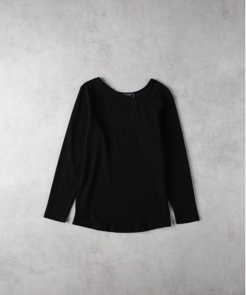 HONEYSUCKLE ROSE(ハニーサックルローズ)の「HONEYSUCKLE ROSE(ハニーサックルローズ)【レディース】アシメカット長袖Tシャツ(Tシャツ/カットソー・レディース・ピンク/オフホワイト/ブラック・L/M)」の3枚目の写真