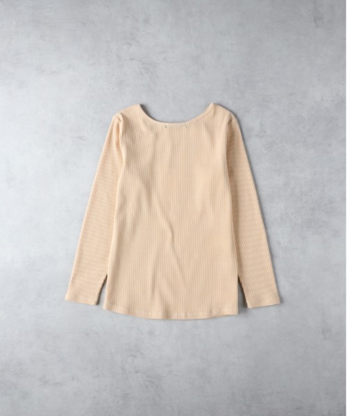 HONEYSUCKLE ROSE(ハニーサックルローズ)の「HONEYSUCKLE ROSE(ハニーサックルローズ)【レディース】アシメカット長袖Tシャツ(Tシャツ/カットソー・レディース・ピンク/オフホワイト/ブラック・L/M)」の4枚目の写真