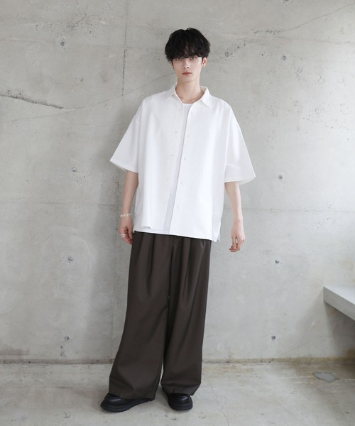 ETELIO（エテリオ）の「総柄ジャガードワイドドレープ半袖シャツ（シャツ/ブラウス・メンズ・ブラック/ホワイト/ブルーグレー/チャコール/ワイン・XL/S/M/L）」の11枚目の写真