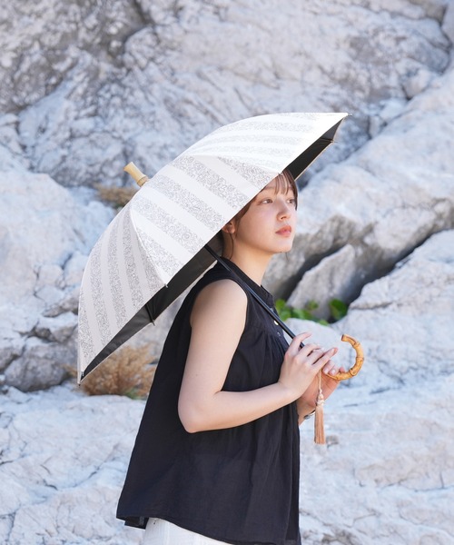 【新品未使用】　utatane 日傘　ストライプベージュ　うたたね　ウタタネ 晴雨兼用日傘 utatane ウタタネ USED品 一級遮光 ベージュ 無地