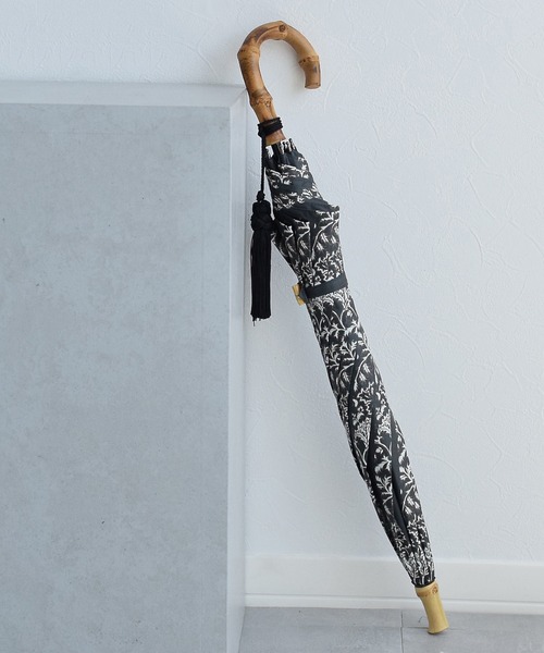 utatane（ウタタネ）の「日傘 完全遮光100％ 晴雨兼用 インド更紗ストライプ（長傘・レディース・クリーム/アーミー/ダークグレー/ダークインディゴブルー・FREE）」の9枚目の写真