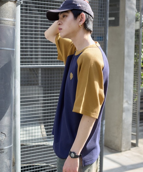 WEGO（ウィゴー）の「WEGO/ワッフルラグランT（Tシャツ/カットソー・メンズ・ネイビー/オフホワイト/アッシュグレー・MEDIUM/LARGE）」の18枚目の写真