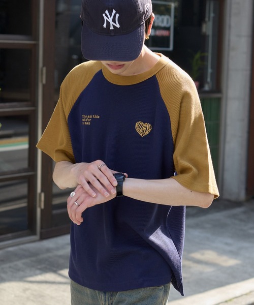 WEGO（ウィゴー）の「WEGO/ワッフルラグランT（Tシャツ/カットソー・メンズ・ネイビー/オフホワイト/アッシュグレー・MEDIUM/LARGE）」の19枚目の写真