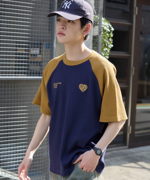 WEGO（ウィゴー）の「WEGO/ワッフルラグランT（Tシャツ/カットソー・メンズ・ネイビー/オフホワイト/アッシュグレー・MEDIUM/LARGE）」の20枚目の写真