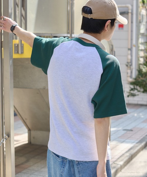 WEGO（ウィゴー）の「WEGO/ワッフルラグランT（Tシャツ/カットソー・メンズ・ネイビー/オフホワイト/アッシュグレー・MEDIUM/LARGE）」の16枚目の写真