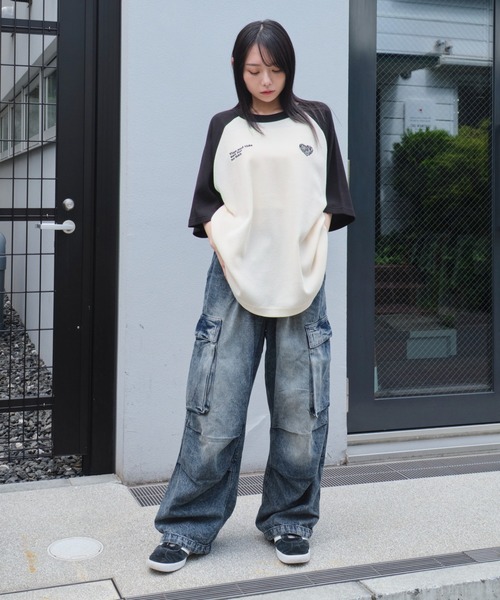 WEGO（ウィゴー）の「WEGO/ワッフルラグランT（Tシャツ/カットソー・メンズ・ネイビー/オフホワイト/アッシュグレー・MEDIUM/LARGE）」の13枚目の写真