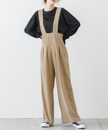 ワイドシルエットサロペット
