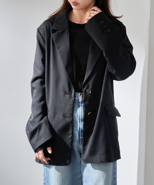 MAISON BREEZE（メゾンブリーズ）の「【MAISON BREEZE】リネンタッチテーラードジャケット XNN（テーラードジャケット・レディース・グレイッシュベージュ/ブラック・FREE）」の8枚目の写真