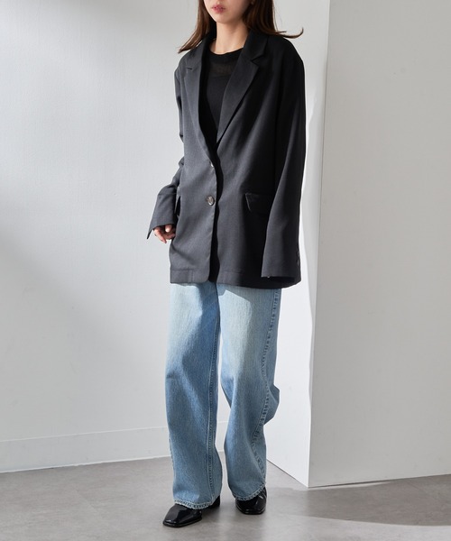 MAISON BREEZE（メゾンブリーズ）の「【MAISON BREEZE】リネンタッチテーラードジャケット XNN（テーラードジャケット・レディース・グレイッシュベージュ/ブラック・FREE）」の3枚目の写真