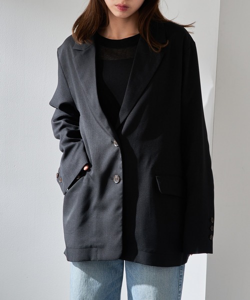 MAISON BREEZE（メゾンブリーズ）の「【MAISON BREEZE】リネンタッチテーラードジャケット XNN（テーラードジャケット・レディース・グレイッシュベージュ/ブラック・FREE）」の5枚目の写真