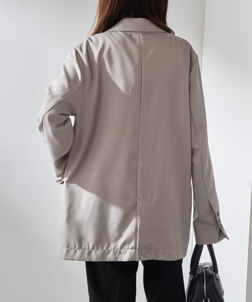 MAISON BREEZE（メゾンブリーズ）の「【MAISON BREEZE】リネンタッチテーラードジャケット XNN（テーラードジャケット・レディース・グレイッシュベージュ/ブラック・FREE）」の16枚目の写真