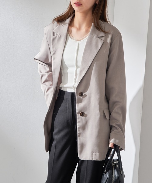MAISON BREEZE（メゾンブリーズ）の「【MAISON BREEZE】リネンタッチテーラードジャケット XNN（テーラードジャケット・レディース・グレイッシュベージュ/ブラック・FREE）」の11枚目の写真