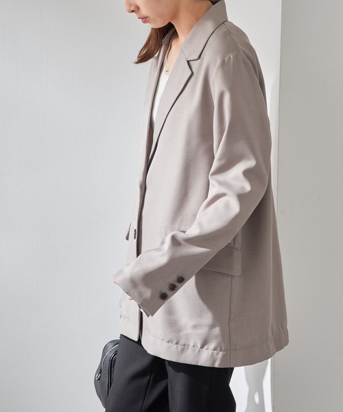 MAISON BREEZE（メゾンブリーズ）の「【MAISON BREEZE】リネンタッチテーラードジャケット XNN（テーラードジャケット・レディース・グレイッシュベージュ/ブラック・FREE）」の15枚目の写真