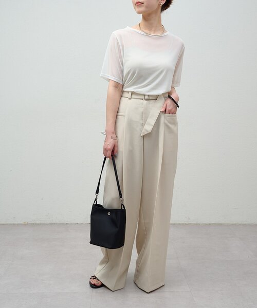 Omekashi(オメカシ)の「NUDEDチュールT(Tシャツ/カットソー・レディース・ブラック/ブラウン/アイボリー/オフホワイト/ホワイト系その他・FREE)」の6枚目の写真