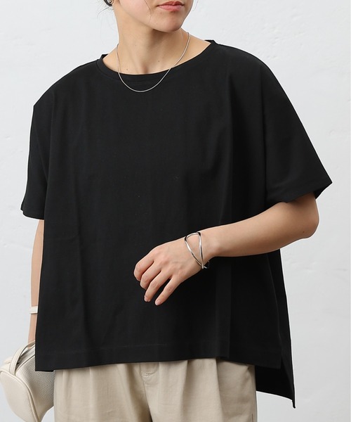 COLONY 2139(コロニートゥーワンスリーナイン)の「プレーティング天竺フレアTシャツ(Tシャツ/カットソー・レディース・ブラック/チャコールグレー/ホワイト/ブラウン・FREE)」の3枚目の写真