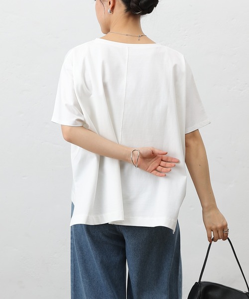 COLONY 2139(コロニートゥーワンスリーナイン)の「プレーティング天竺フレアTシャツ(Tシャツ/カットソー・レディース・ブラック/チャコールグレー/ホワイト/ブラウン・FREE)」の14枚目の写真
