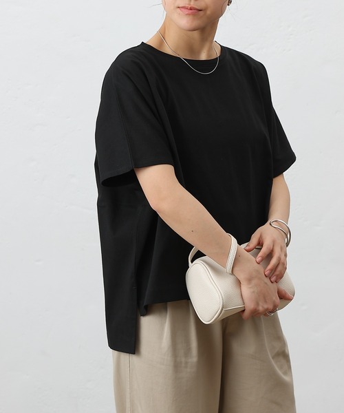COLONY 2139(コロニートゥーワンスリーナイン)の「プレーティング天竺フレアTシャツ(Tシャツ/カットソー・レディース・ブラック/チャコールグレー/ホワイト/ブラウン・FREE)」の21枚目の写真