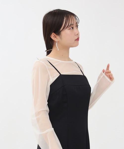 TRUDEA（トルディア）の「タフタ/チュールトップス×キャミワンピースドレス(３点セット)（ドレス・レディース・ベージュ/ブラウン/チャコールグレー・MEDIUM/LARGE）」の13枚目の写真