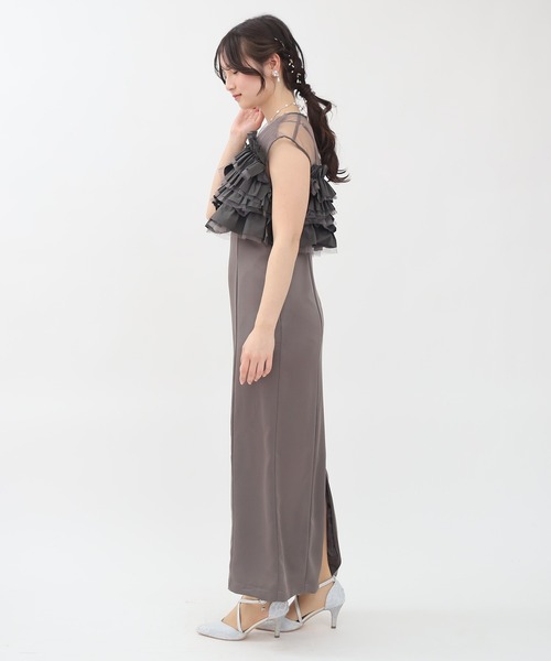 TRUDEA（トルディア）の「タフタ/チュールトップス×キャミワンピースドレス(３点セット)（ドレス・レディース・ベージュ/ブラウン/チャコールグレー・MEDIUM/LARGE）」の22枚目の写真