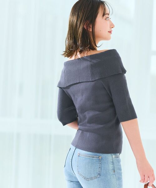 COHINA(コヒナ)の「オフショルハーフスリーブニット 【低身長・小柄女性】(ニット/セーター・レディース・ホワイト/グレー/ブラウン・ONE SIZE)」の12枚目の写真