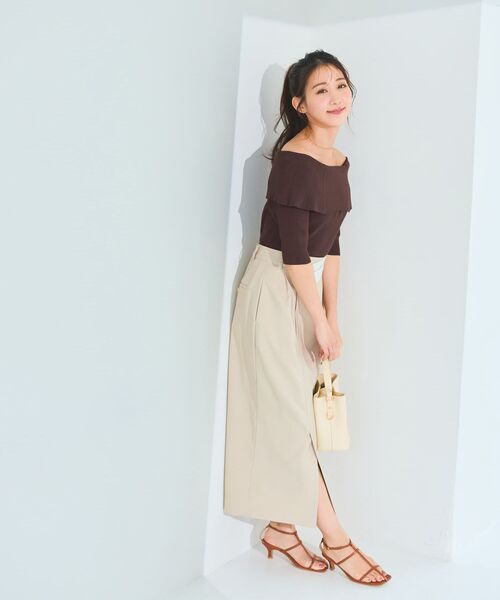 COHINA(コヒナ)の「オフショルハーフスリーブニット 【低身長・小柄女性】(ニット/セーター・レディース・ホワイト/グレー/ブラウン・ONE SIZE)」の18枚目の写真