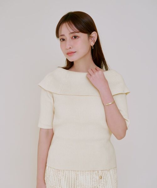 COHINA(コヒナ)の「オフショルハーフスリーブニット 【低身長・小柄女性】(ニット/セーター・レディース・ホワイト/グレー/ブラウン・ONE SIZE)」の19枚目の写真