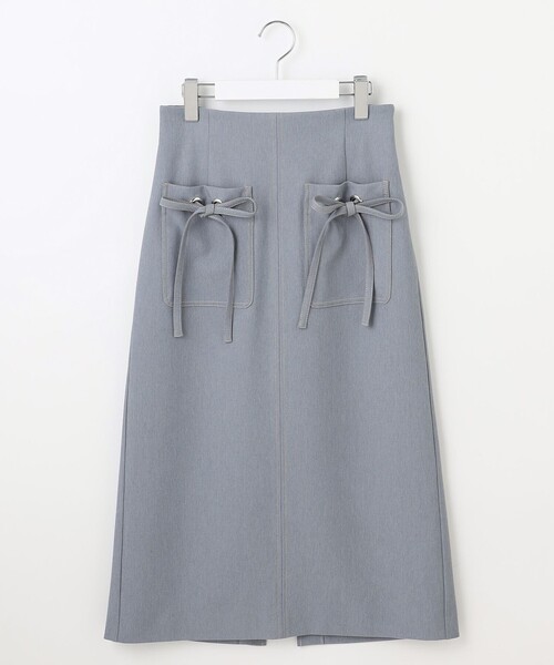 Feroux（フェルゥ）の「【洗える】リボンポケット付きIライン スカート（スカート・レディース・レッド系/ブラック系/ブルー系・1/2）」の16枚目の写真