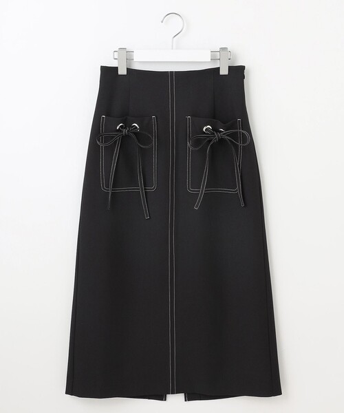 Feroux（フェルゥ）の「【洗える】リボンポケット付きIライン スカート（スカート・レディース・レッド系/ブラック系/ブルー系・1/2）」の18枚目の写真
