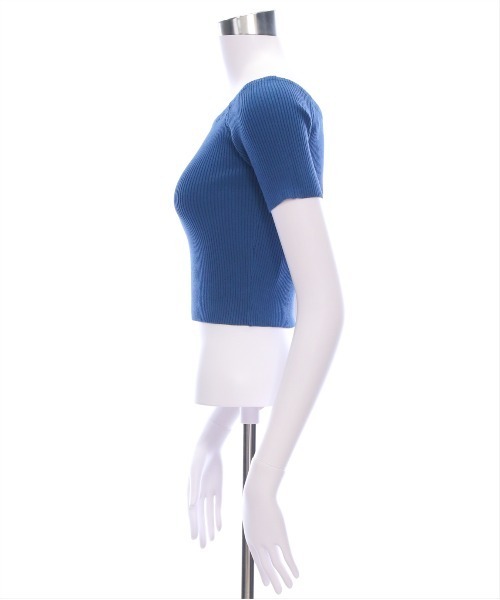 clear（クリア）の「オフショル半袖ニットトップス [着回し力抜群 ８色展開 カラバリ豊富 カジュアル]≪SS新作≫（ニット/セーター・レディース・レッド/ピンク/サックスブルー/ネイビー/ライトグレー/チャコールグレー/ブラック・F）」の19枚目の写真