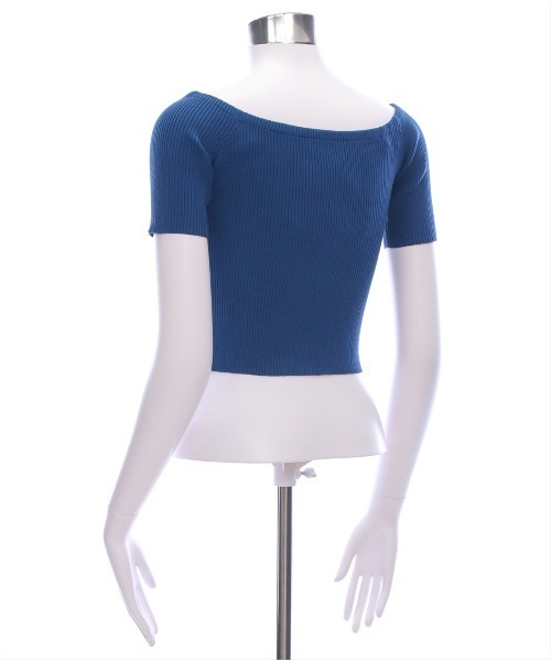 clear（クリア）の「オフショル半袖ニットトップス [着回し力抜群 ８色展開 カラバリ豊富 カジュアル]≪SS新作≫（ニット/セーター・レディース・レッド/ピンク/サックスブルー/ネイビー/ライトグレー/チャコールグレー/ブラック・F）」の20枚目の写真