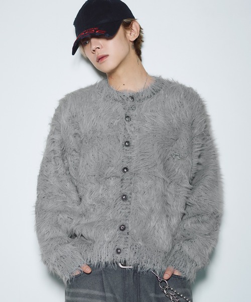 MSG（エムエスジー）の「ワンポイントフェザーカーディガン【UNISEX】（カーディガン/ボレロ・メンズ・グレー/ブラウン/ブラック/ベージュ/ブルー/グリーン・S/M/L/XL）」の2枚目の写真