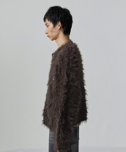 MSG（エムエスジー）の「ワンポイントフェザーカーディガン【UNISEX】（カーディガン/ボレロ・メンズ・グレー/ブラウン/ブラック/ベージュ/ブルー/グリーン・S/M/L/XL）」の8枚目の写真