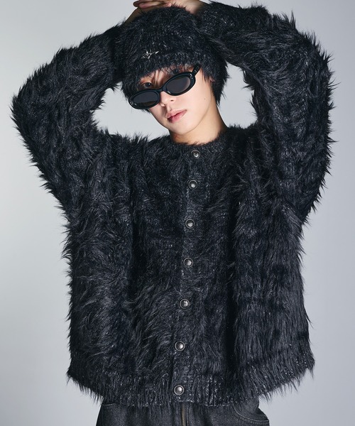 MSG（エムエスジー）の「ワンポイントフェザーカーディガン【UNISEX】（カーディガン/ボレロ・メンズ・グレー/ブラウン/ブラック/ベージュ/ブルー/グリーン・S/M/L/XL）」の21枚目の写真