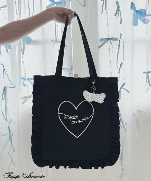 repipi armario（レピピ アルマリオ）の「【girly line】推し活iDOLフリルトート（トートバッグ・キッズ・その他1/その他2/ブラック・FREE）」の4枚目の写真