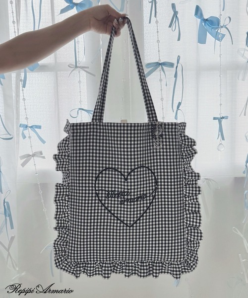 repipi armario（レピピ アルマリオ）の「【girly line】推し活iDOLフリルトート（トートバッグ・キッズ・その他1/その他2/ブラック・FREE）」の5枚目の写真