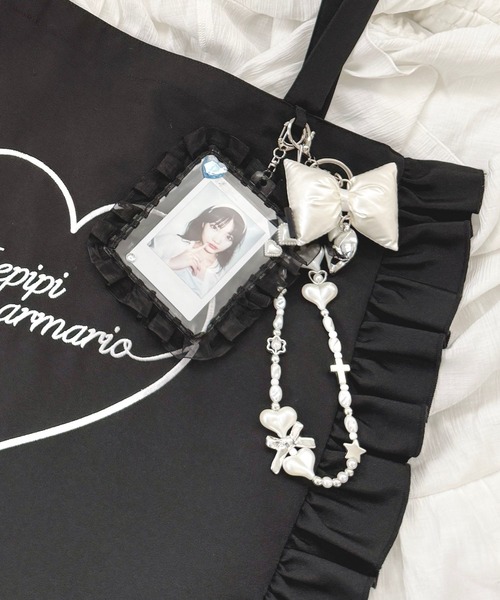 repipi armario（レピピ アルマリオ）の「【girly line】推し活iDOLフリルトート（トートバッグ・キッズ・その他1/その他2/ブラック・FREE）」の8枚目の写真