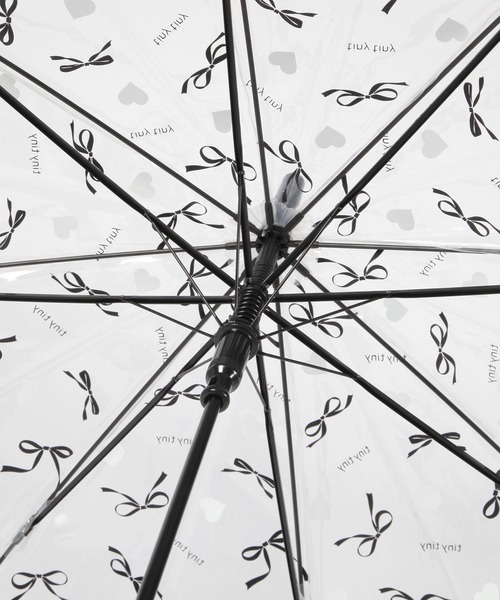 tiny tiny（ティニーティニー）の「総リボン柄ビニール傘[tiny tiny(ティニーティニー)]（長傘・レディース・ブラック・0）」の10枚目の写真